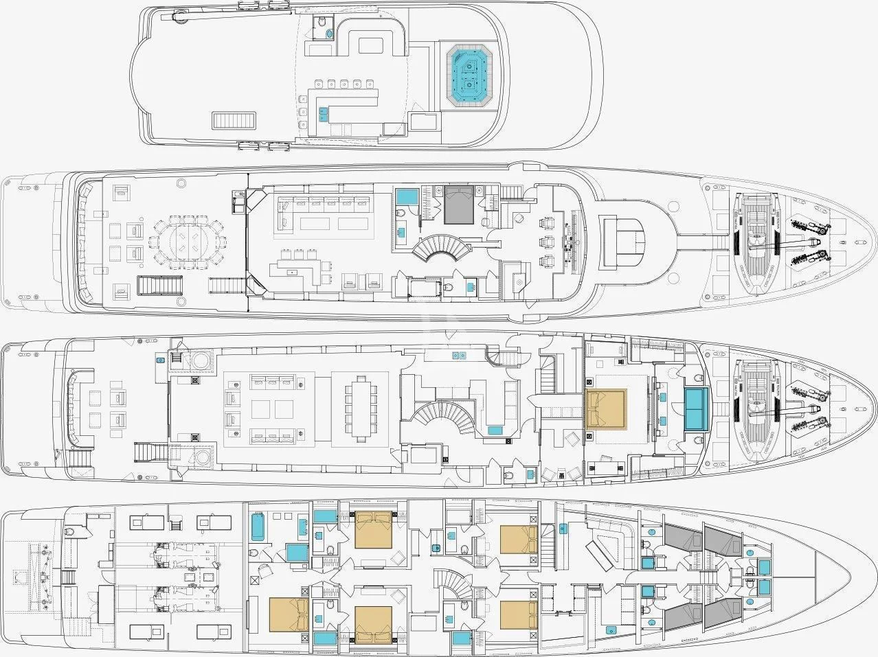 diagram aboard CHASSEUR Yacht for Charter