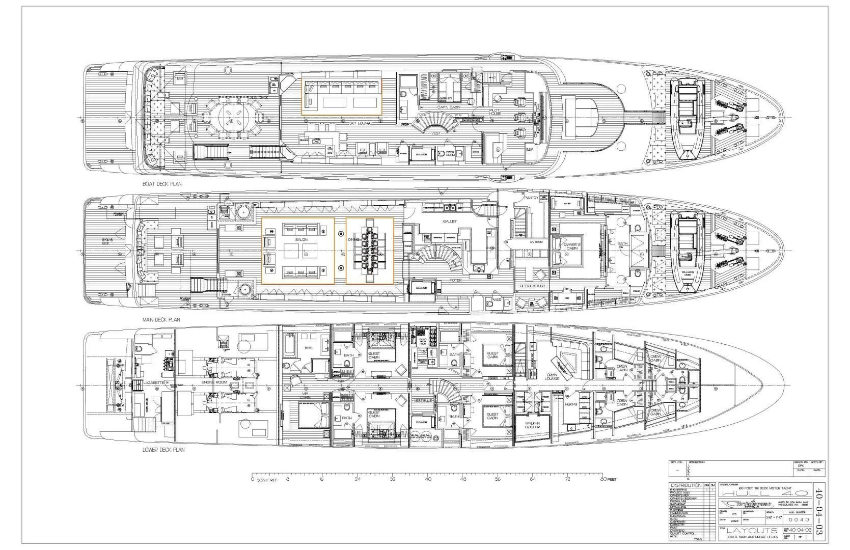diagram, engineering drawing aboard CHASSEUR Yacht for Charter