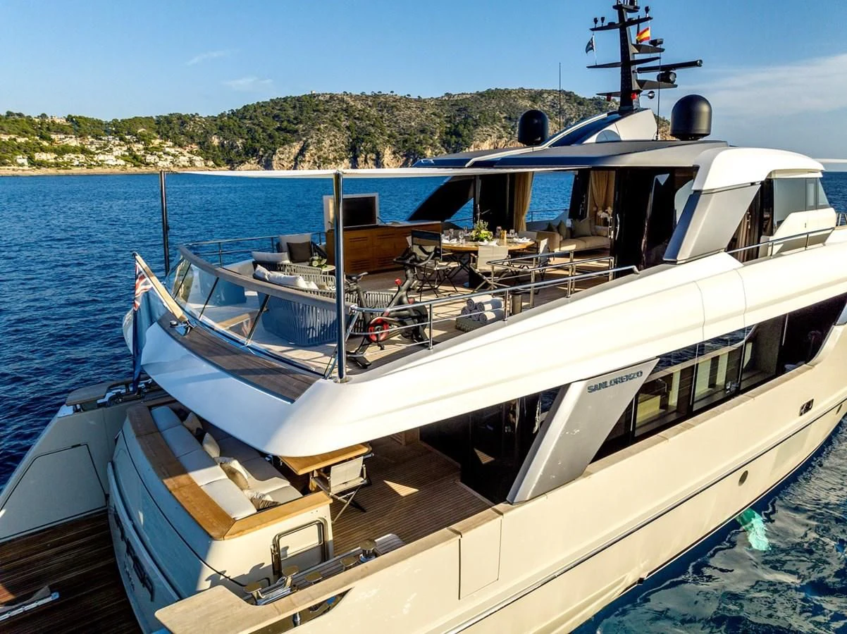 a boat docked at a pier aboard JICJ Yacht for Sale