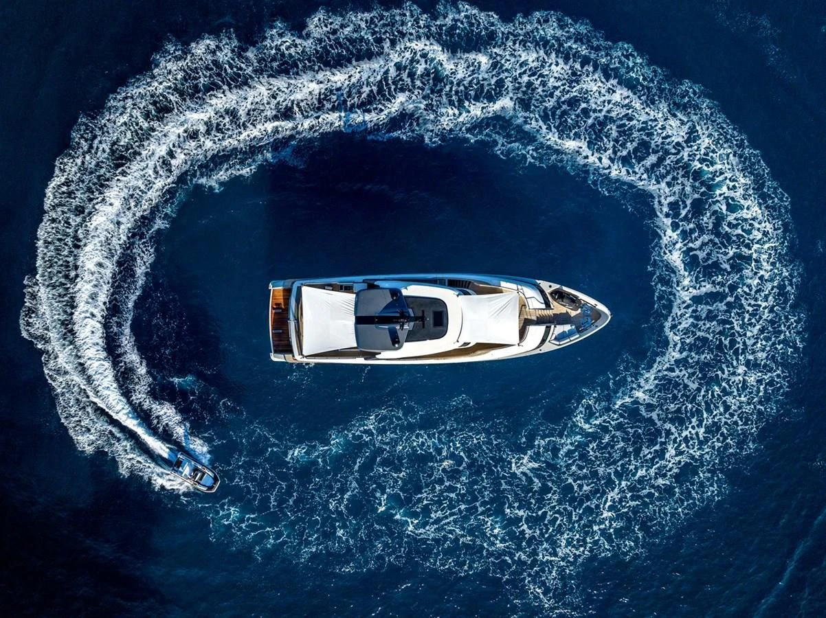 a high angle view of a boat aboard JICJ Yacht for Sale
