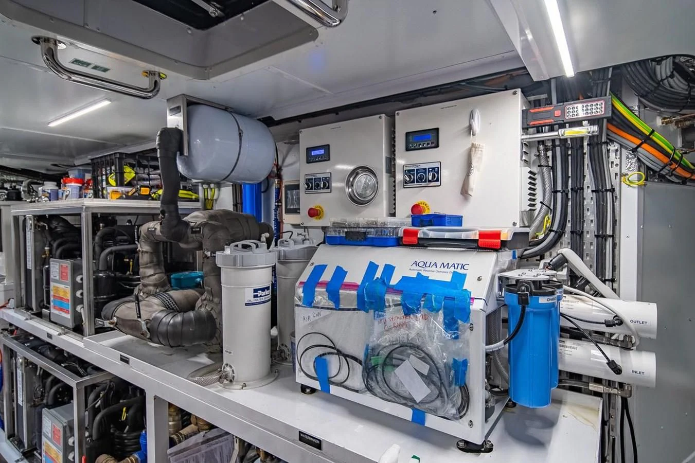 a room with machinery and equipment aboard JICJ Yacht for Sale