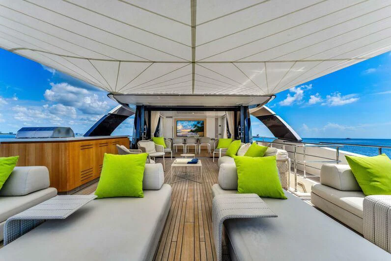 a room with a view of the ocean and the ocean aboard JICJ Yacht for Sale