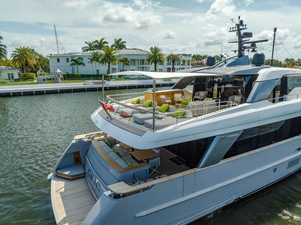 a boat docked at a pier aboard JICJ Yacht for Sale