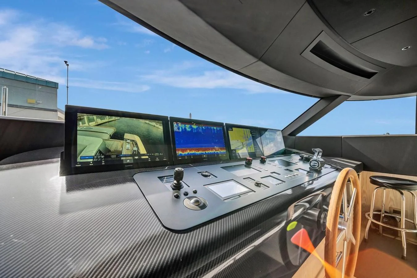 a large white machine with multiple screens aboard JICJ Yacht for Sale