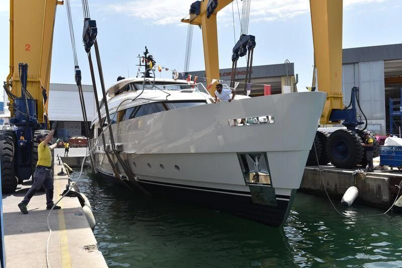 a boat docked at a port aboard JICJ Yacht for Sale