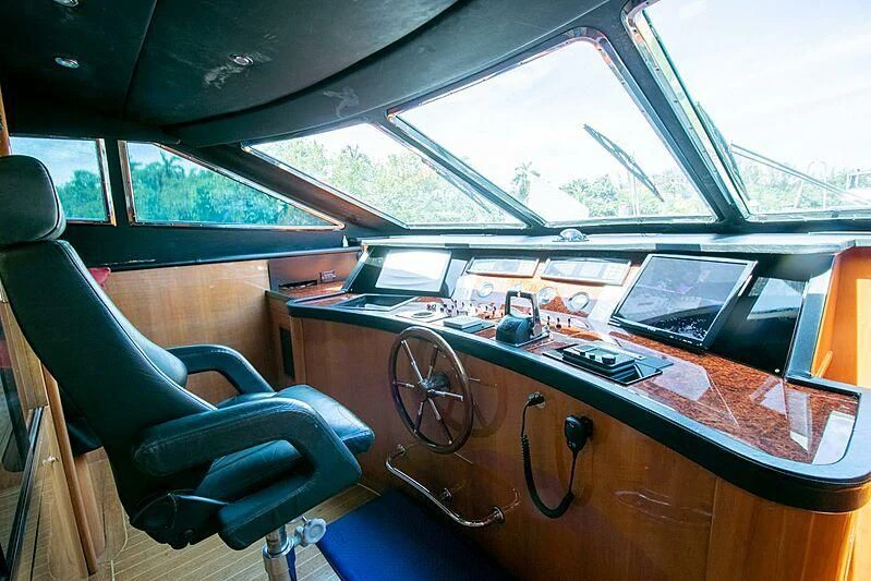 inside of a car aboard ALMAR Yacht for Sale