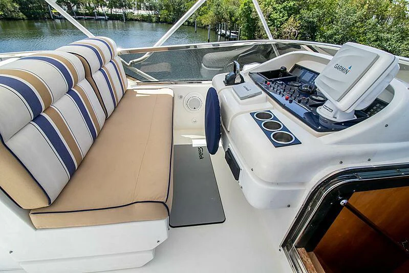 the inside of a car aboard ALMAR Yacht for Sale