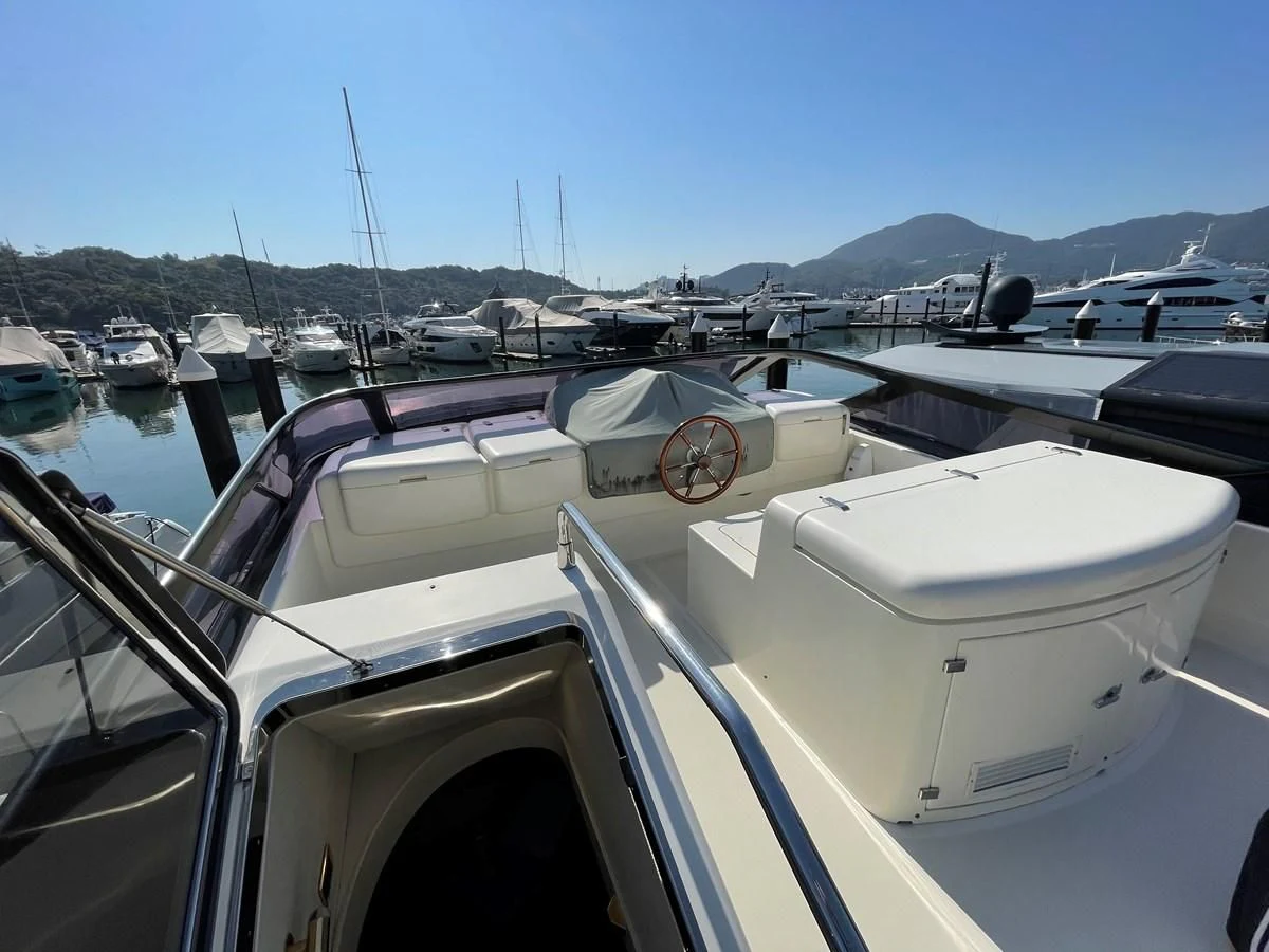 a boat in a harbor aboard AZIMUT 85 ULTIMATE Yacht for Sale