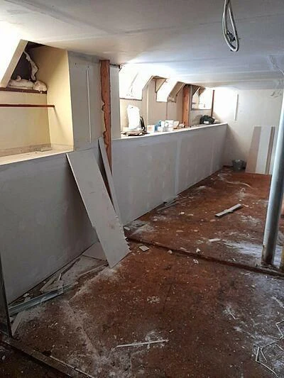 a room with a wood floor and a sink in it aboard EVANGELIYA Yacht for Sale