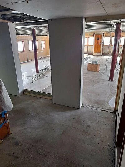 a room with a lot of debris aboard EVANGELIYA Yacht for Sale