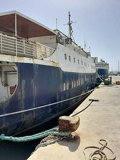 a boat on the beach aboard EVANGELIYA Yacht for Sale