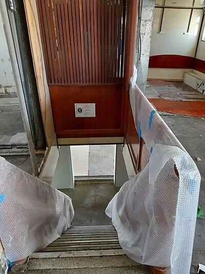 a box on a conveyor belt aboard EVANGELIYA Yacht for Sale
