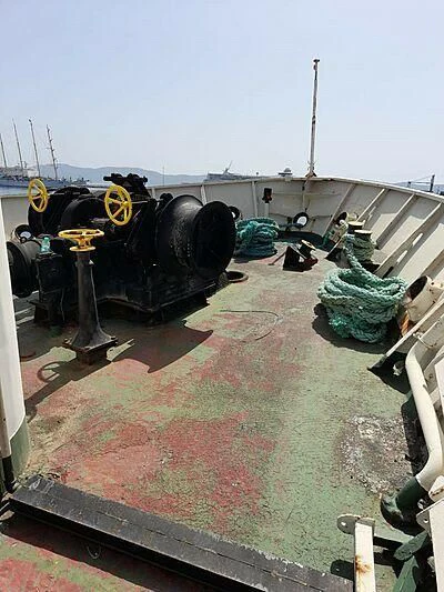 a large machine on a brick surface aboard EVANGELIYA Yacht for Sale