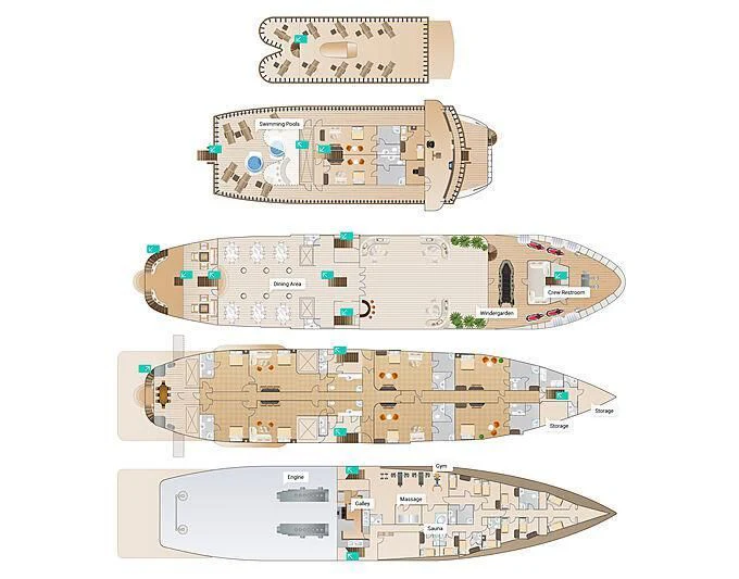 diagram aboard EVANGELIYA Yacht for Sale