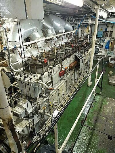 a large machine in a room aboard EVANGELIYA Yacht for Sale