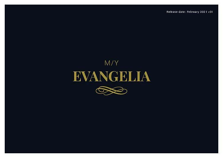 logo, company name aboard EVANGELIYA Yacht for Sale