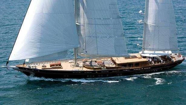 a large sailboat on the water aboard ROXANE Yacht for Sale