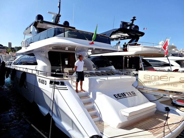 a person standing on a boat aboard SEA METRI V Yacht for Sale