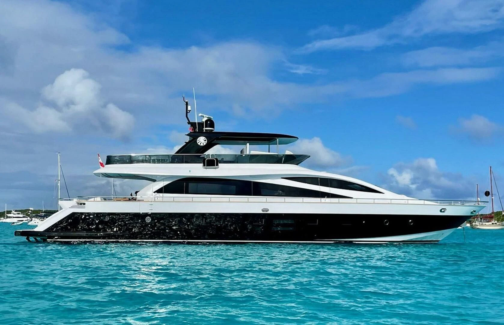 a large white yacht in the water aboard SEA METRI V Yacht for Sale