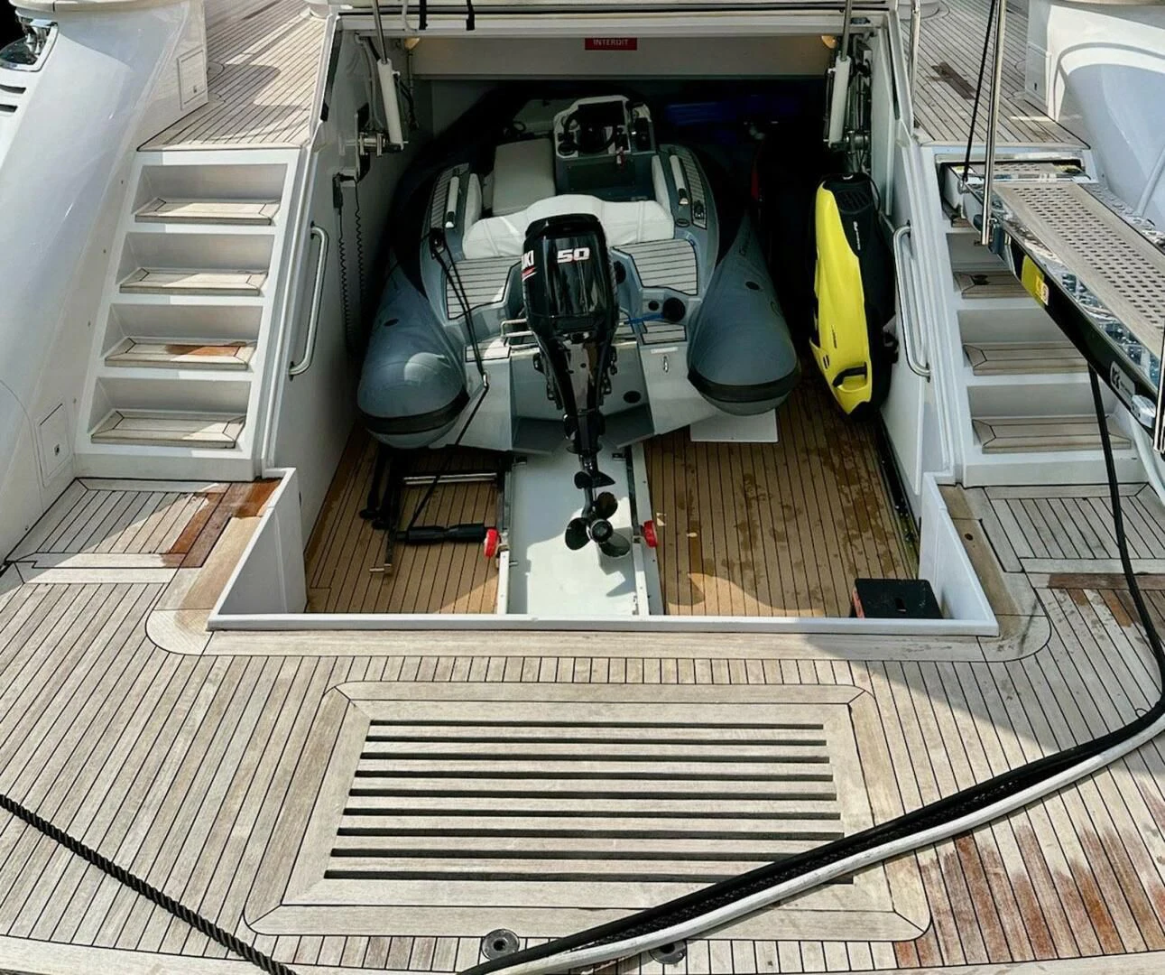 a machine on the floor aboard SEA METRI V Yacht for Sale