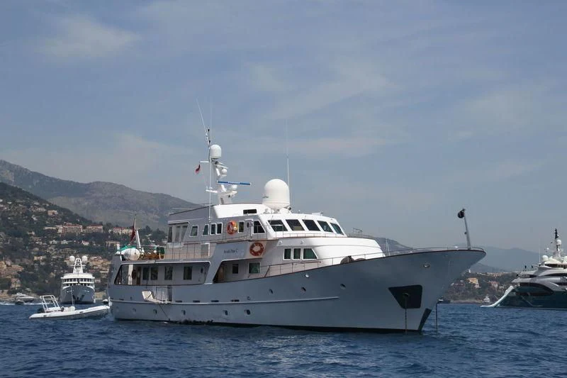 a large white boat in the water aboard SOUTH PAW C Yacht for Sale