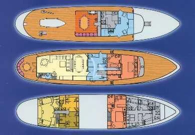 diagram, engineering drawing aboard SOUTH PAW C Yacht for Sale