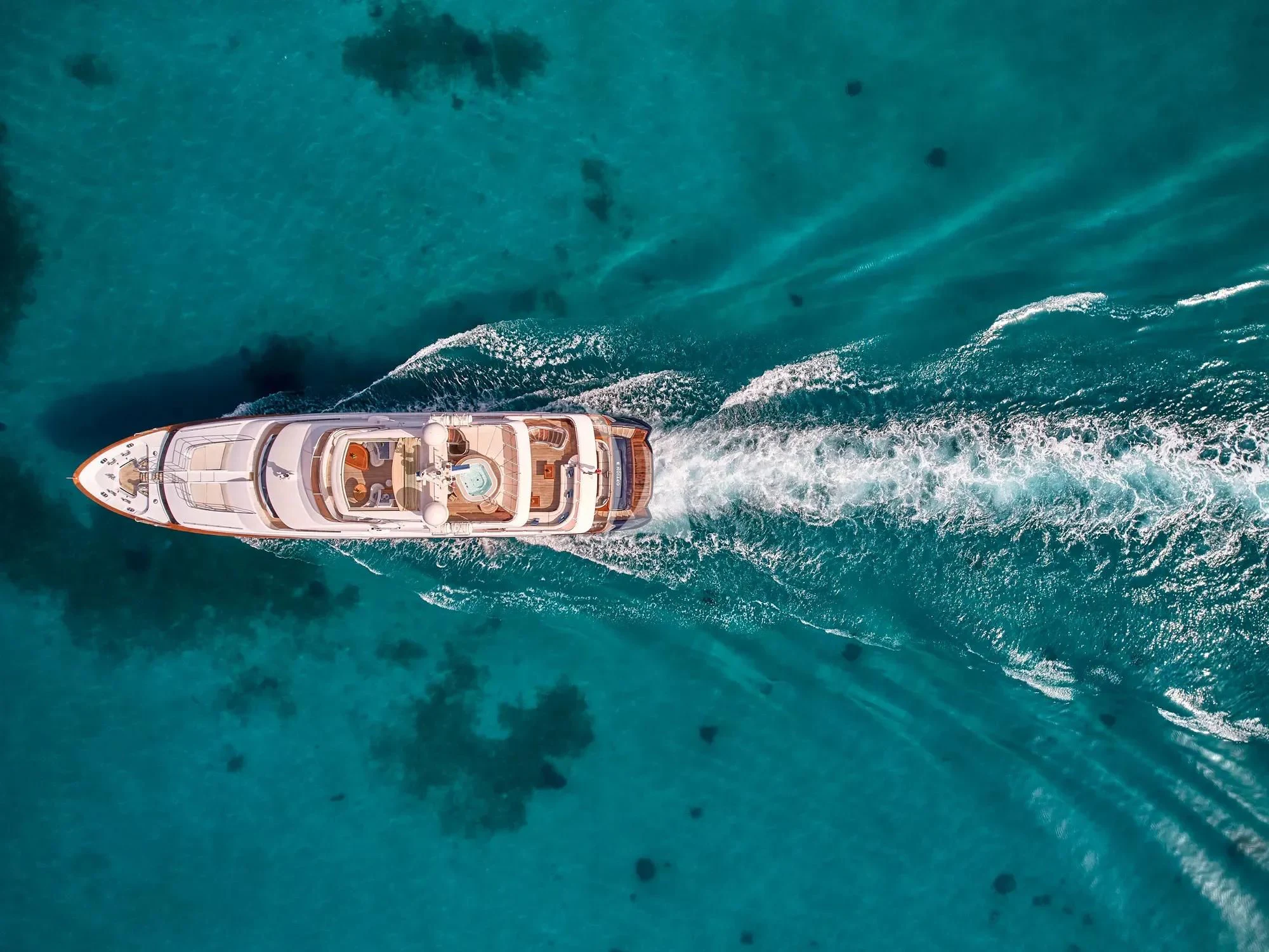 a sign in the water aboard OPTION B Yacht for Charter