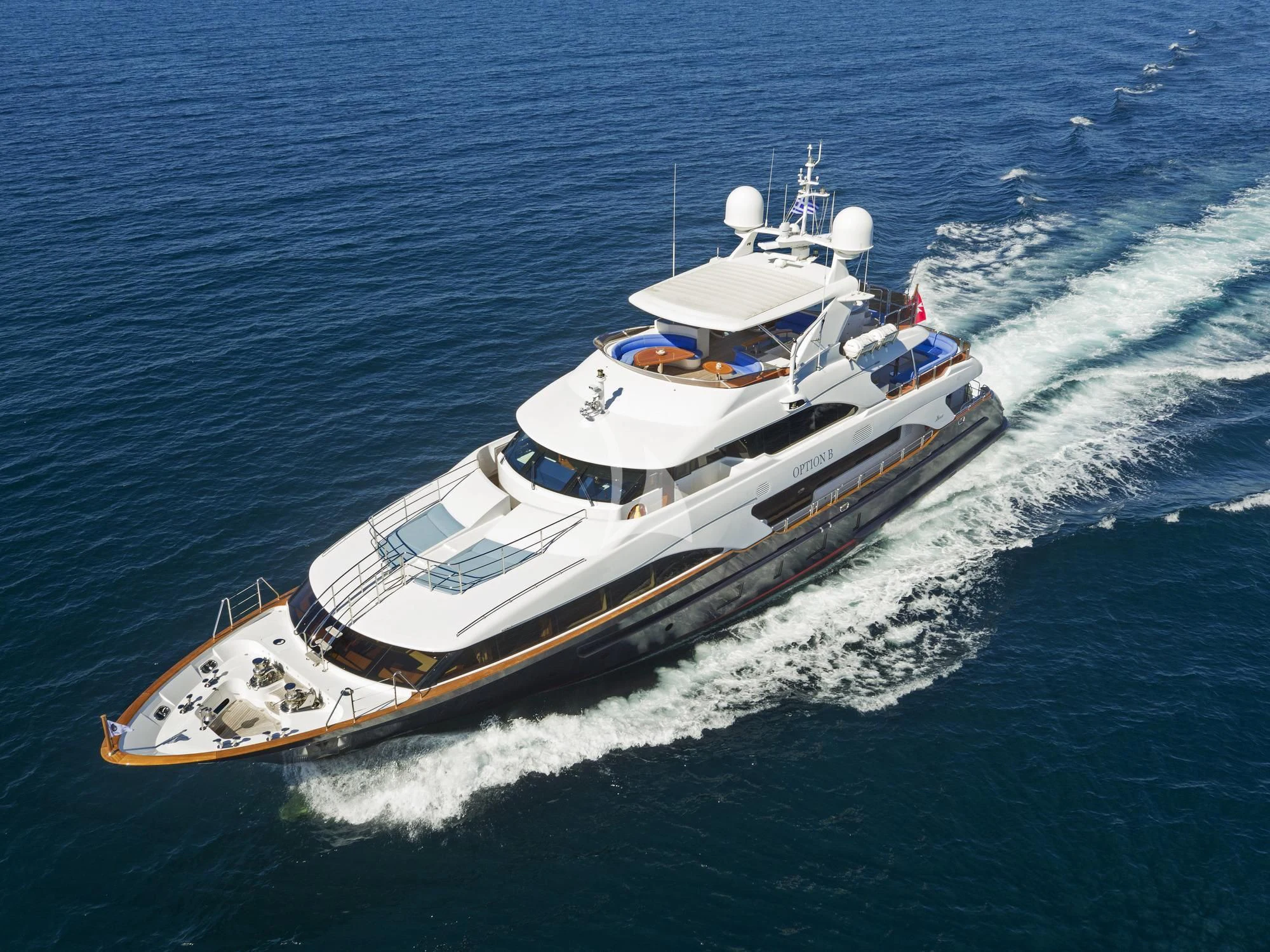 a ship on the water aboard OPTION B Yacht for Charter
