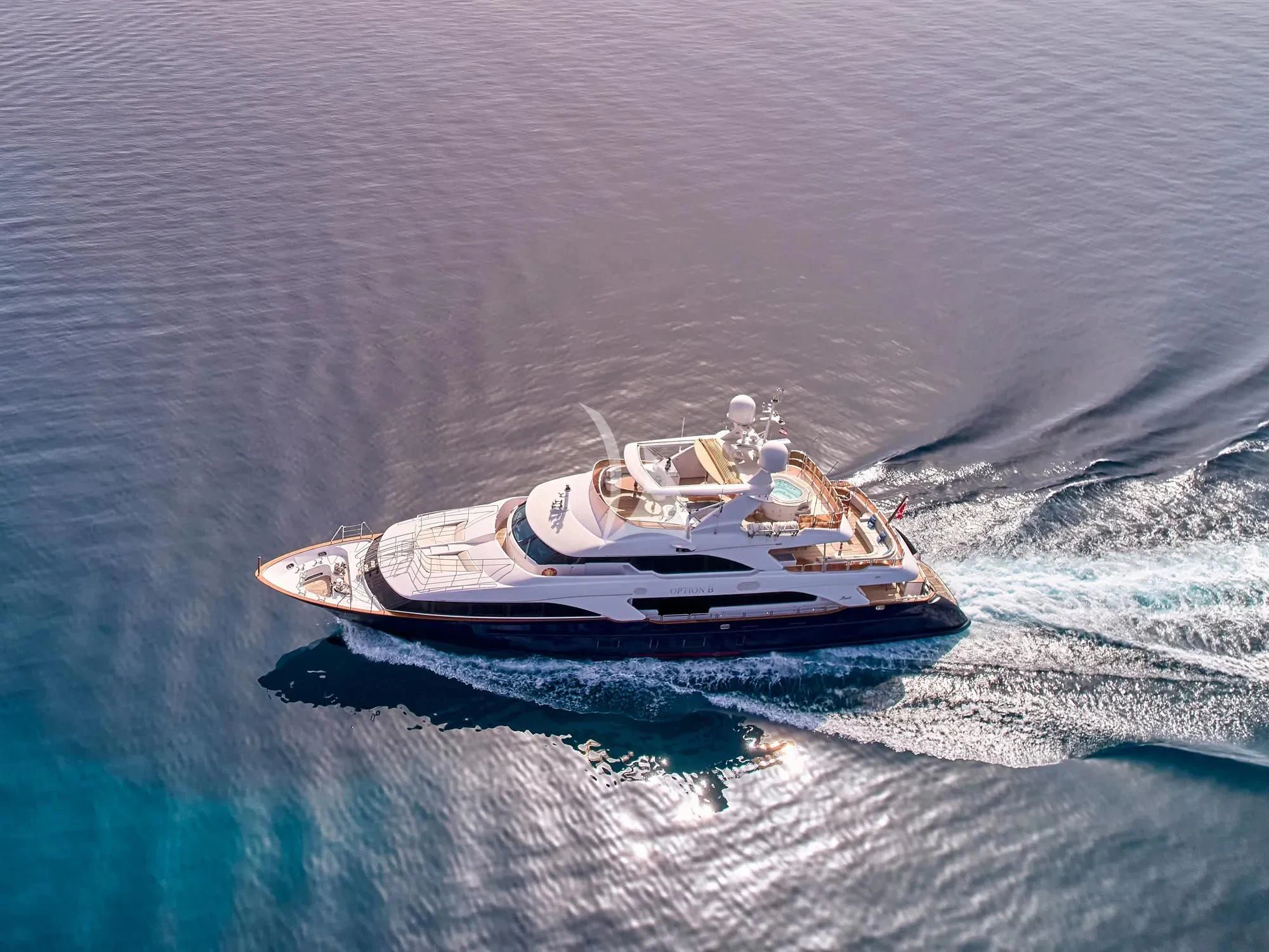 a boat in the water aboard OPTION B Yacht for Charter