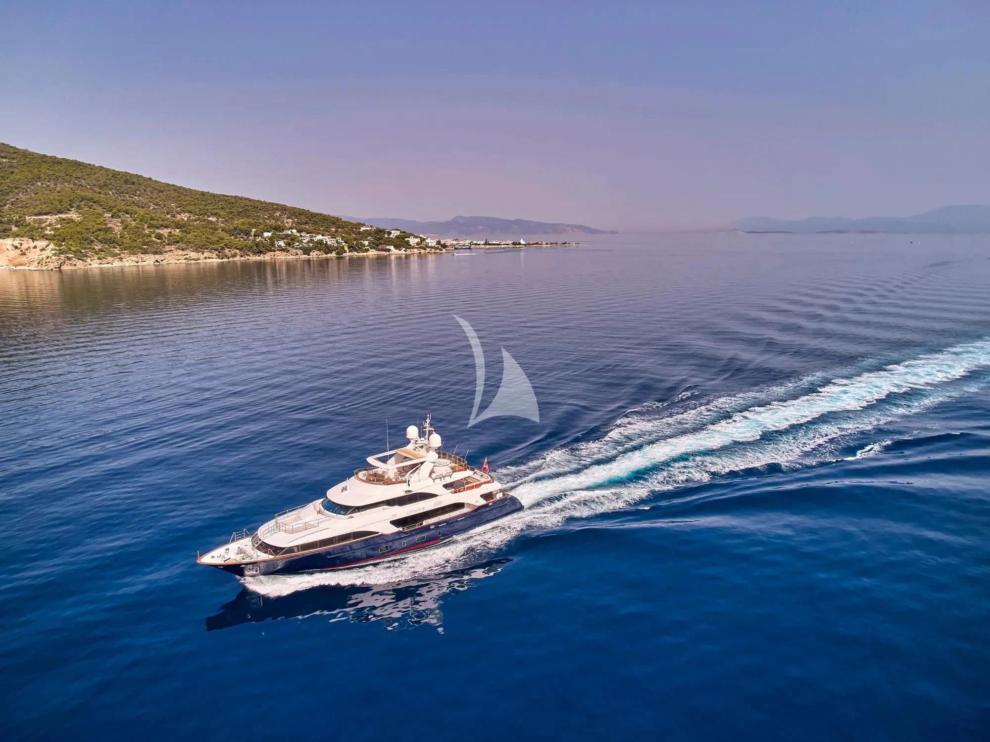 a boat on the water aboard OPTION B Yacht for Charter