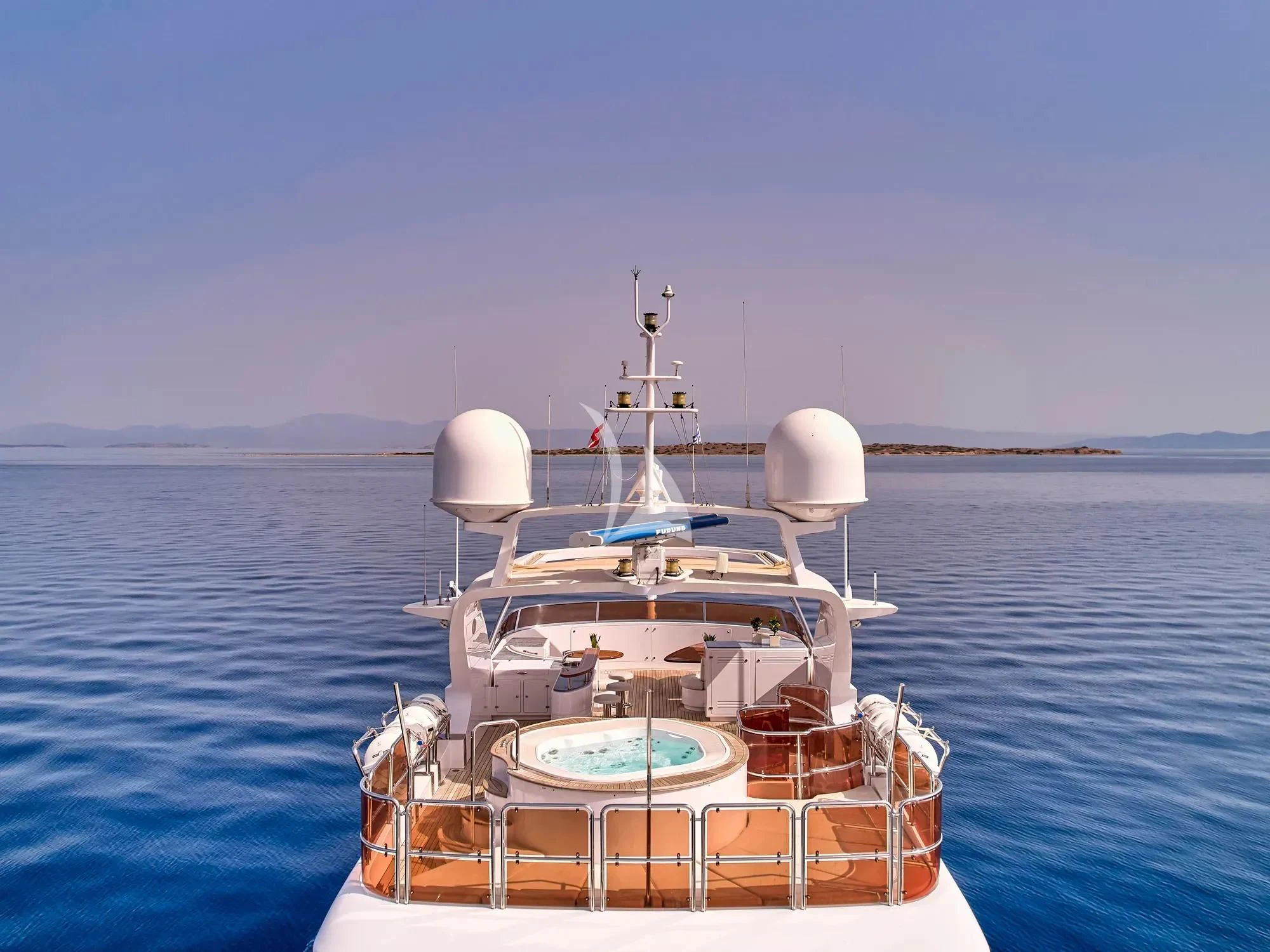 a boat in the water aboard OPTION B Yacht for Charter