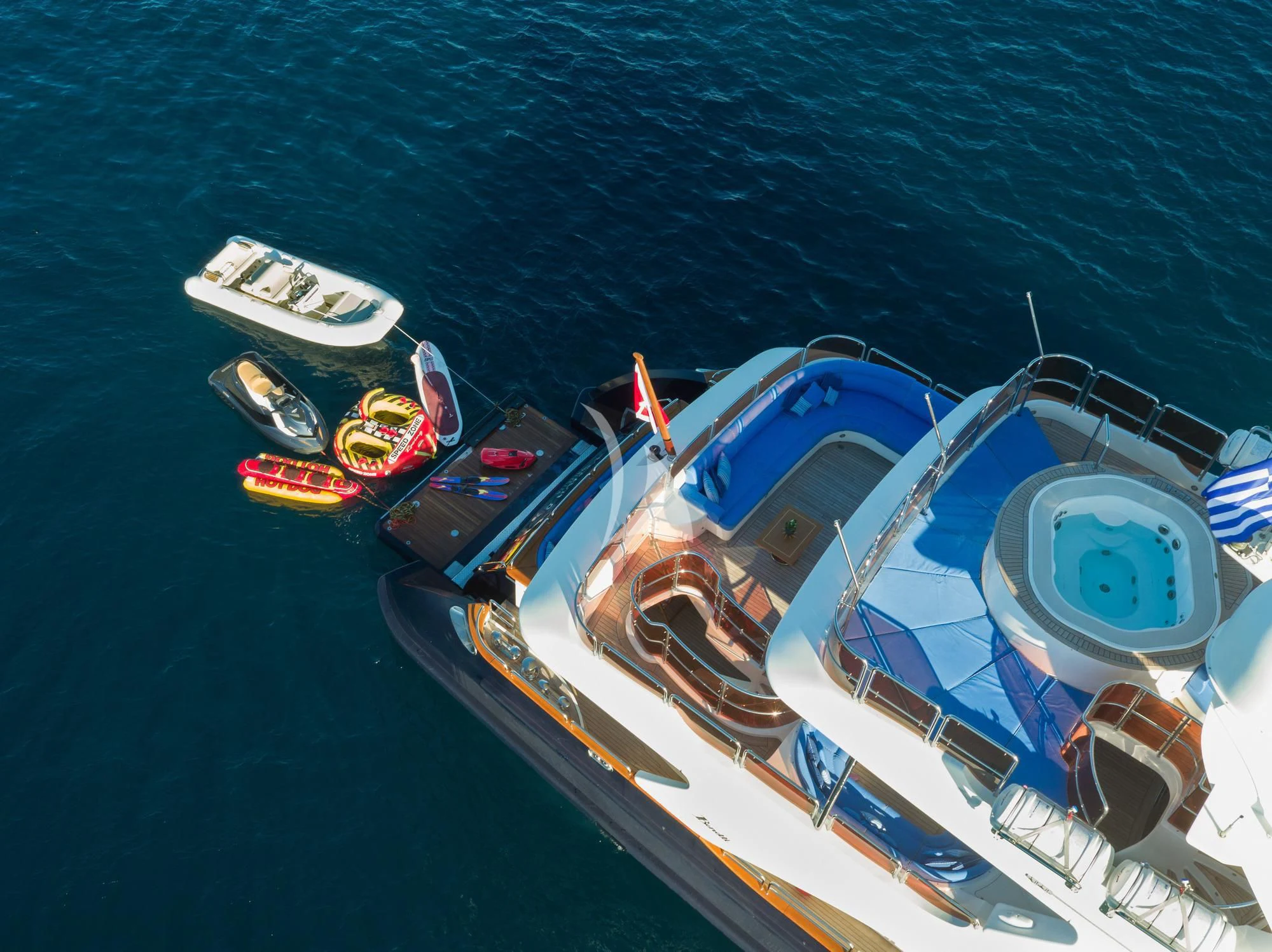 a boat on the water aboard OPTION B Yacht for Charter