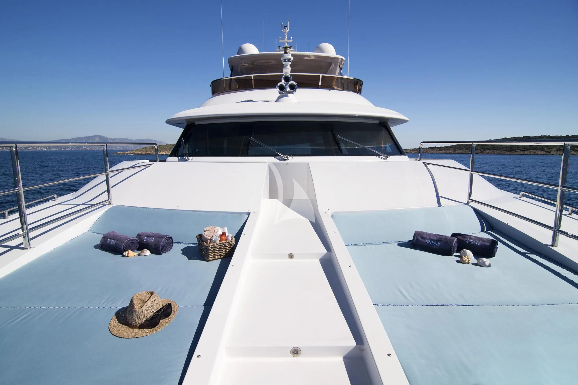 a boat on the water aboard OPTION B Yacht for Charter