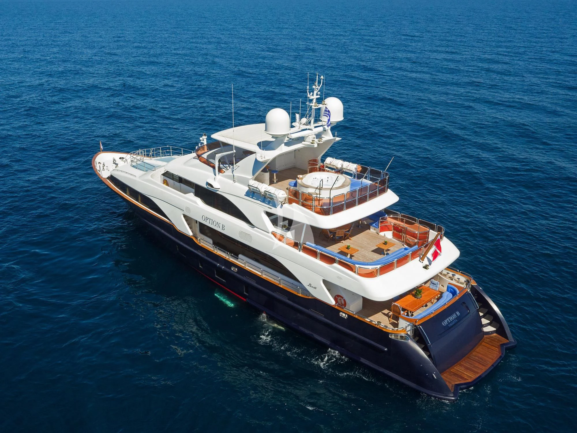 a large ship in the water aboard OPTION B Yacht for Charter