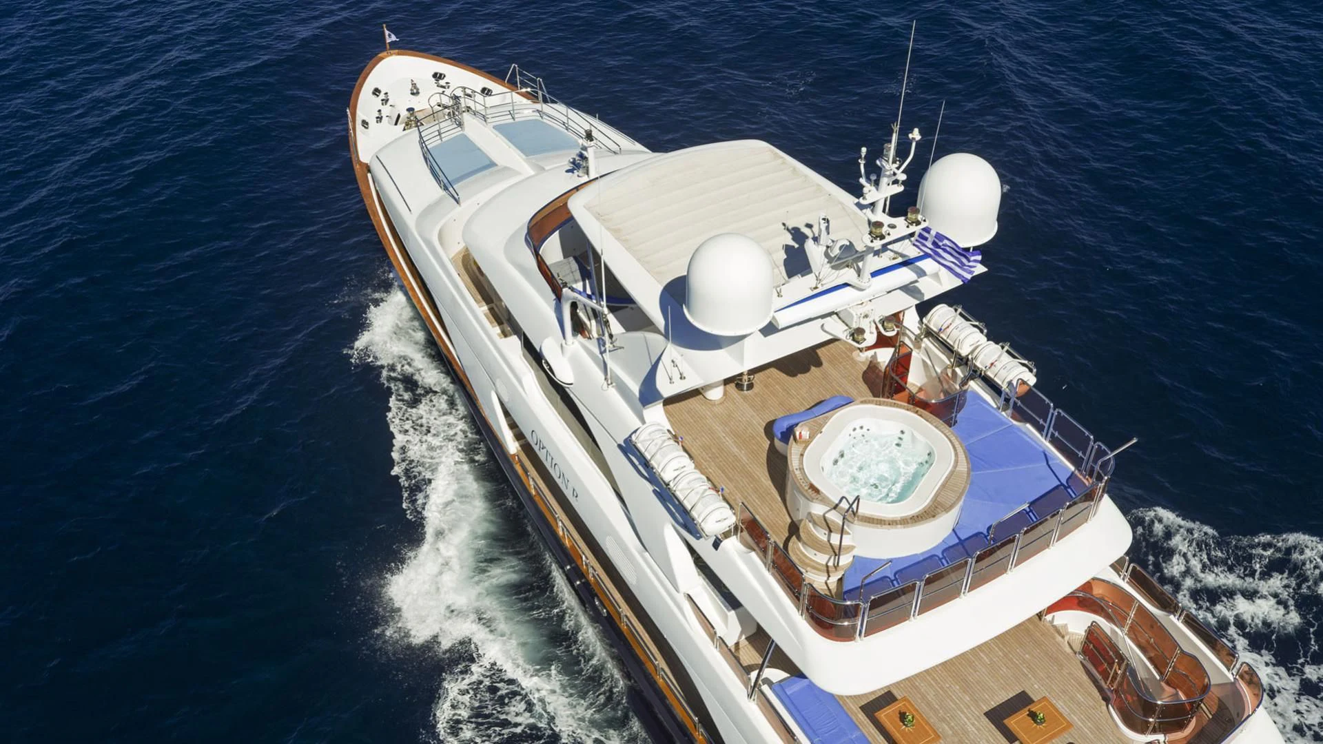 a ship on the water aboard OPTION B Yacht for Charter