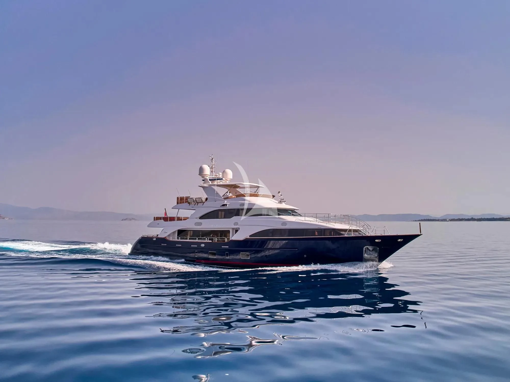 a boat in the water aboard OPTION B Yacht for Charter