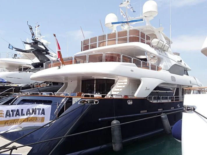 a large white boat aboard OPTION B Yacht for Charter