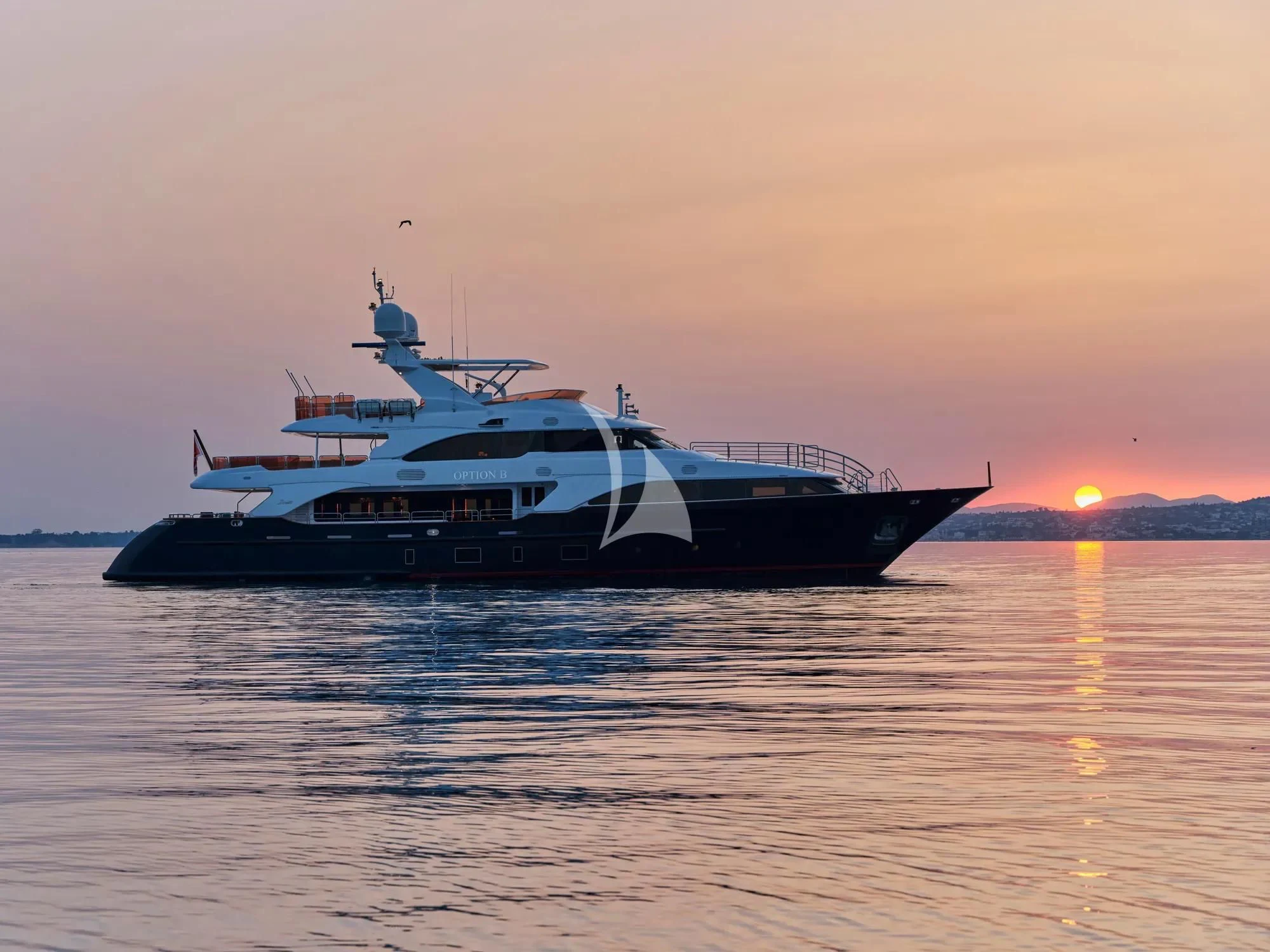 a boat on the water aboard OPTION B Yacht for Charter