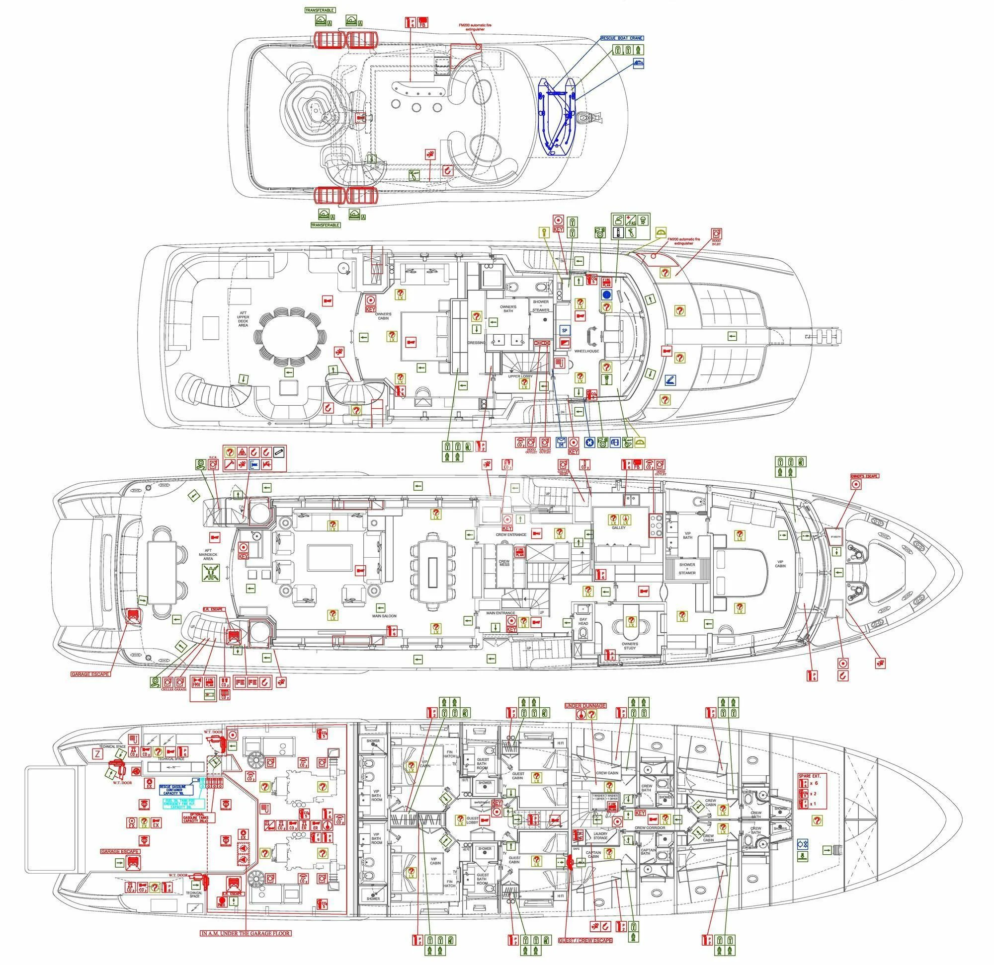 diagram aboard OPTION B Yacht for Charter
