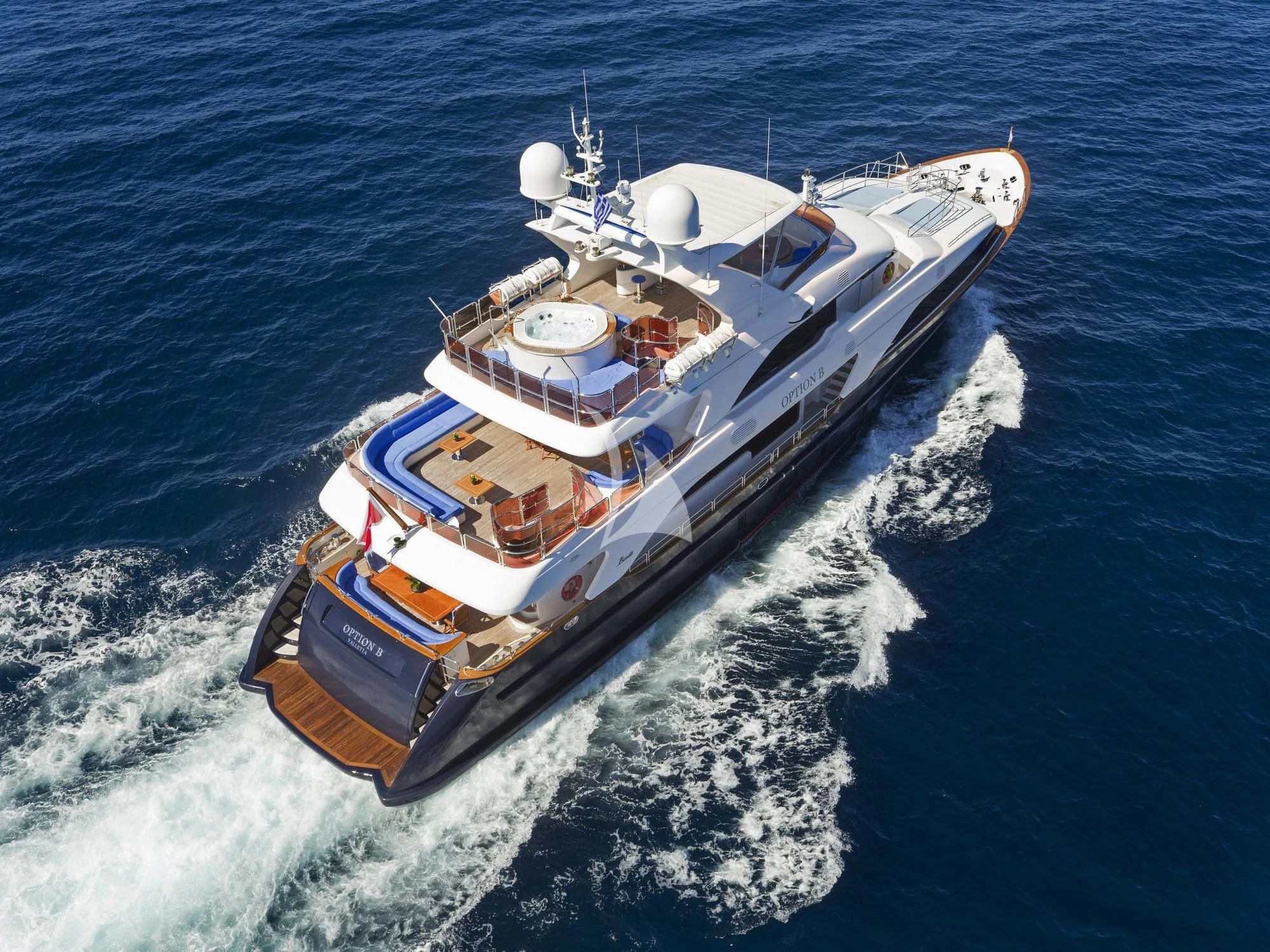a ship on the water aboard OPTION B Yacht for Charter