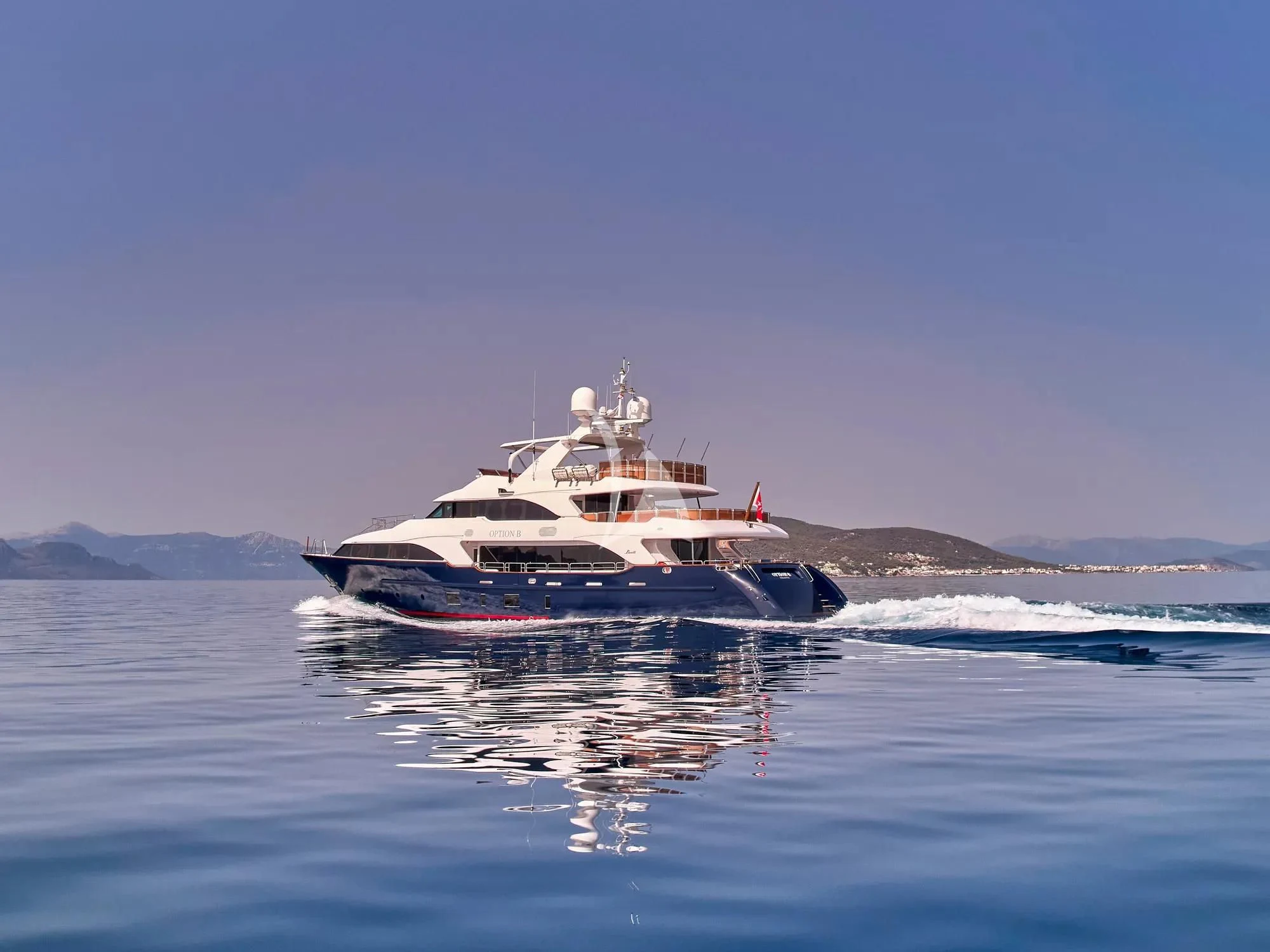 a boat in the water aboard OPTION B Yacht for Charter