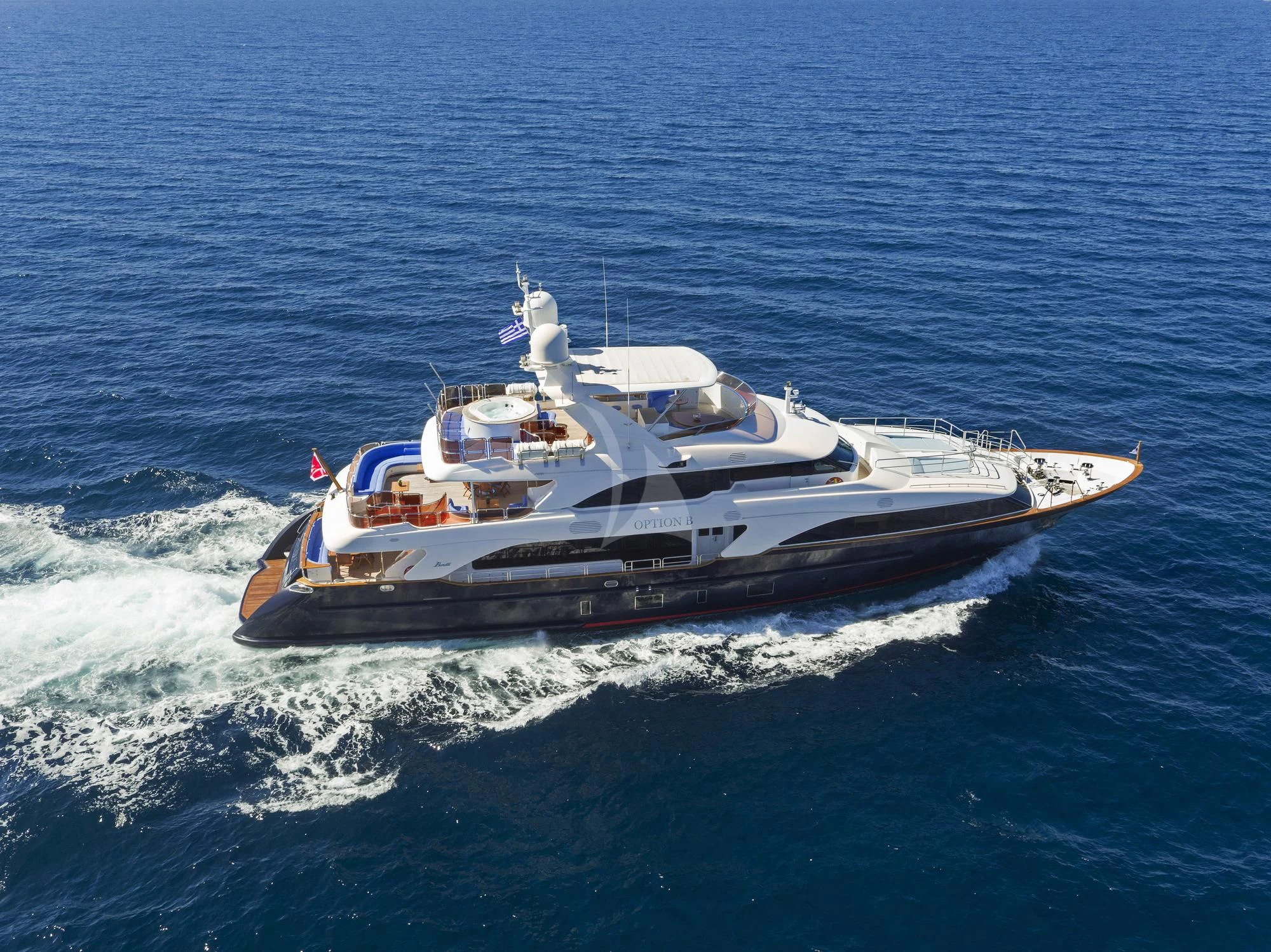 a boat on the water aboard OPTION B Yacht for Charter