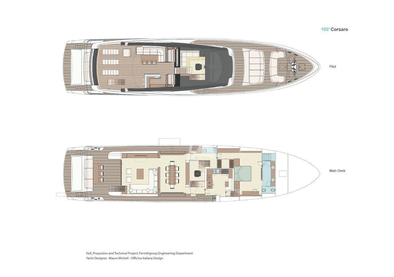 diagram, engineering drawing aboard HP6 Yacht for Charter