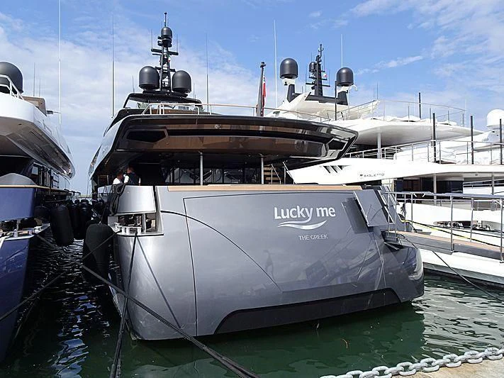 a large boat docked aboard SIMPLY EIGHT Yacht for Sale