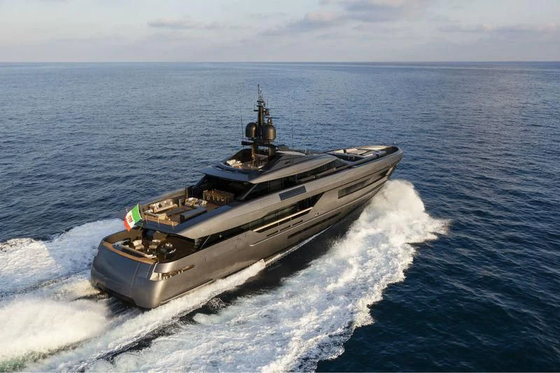 a military ship in the water aboard SIMPLY EIGHT Yacht for Sale