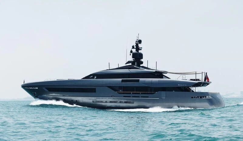a large boat in the water aboard SIMPLY EIGHT Yacht for Sale