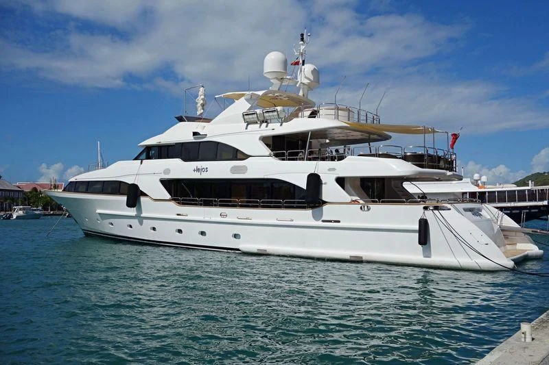 a white yacht in the water aboard MINA Yacht for Sale