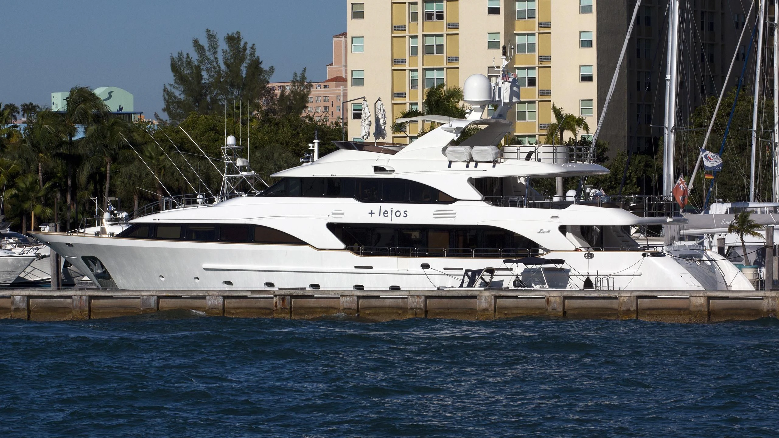 a boat docked at a pier aboard MINA Yacht for Sale