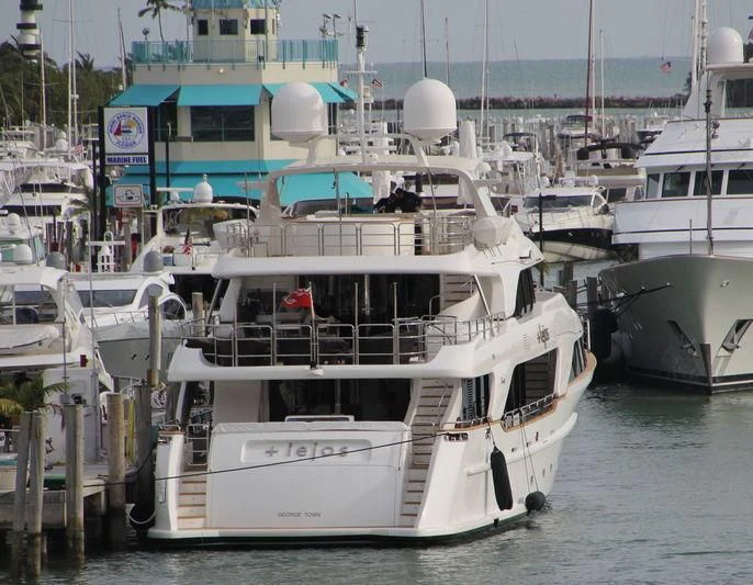 a boat docked at a pier aboard MINA Yacht for Sale