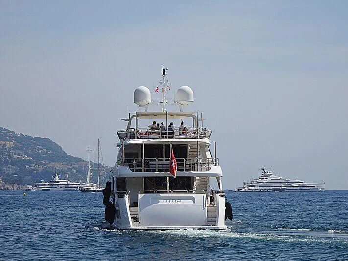 a boat sailing in the sea aboard MINA Yacht for Sale